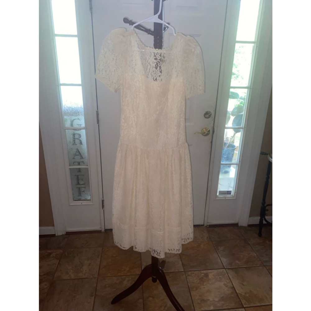 Women's Jane Schaffhausen Petite White Lace Dress Size 2